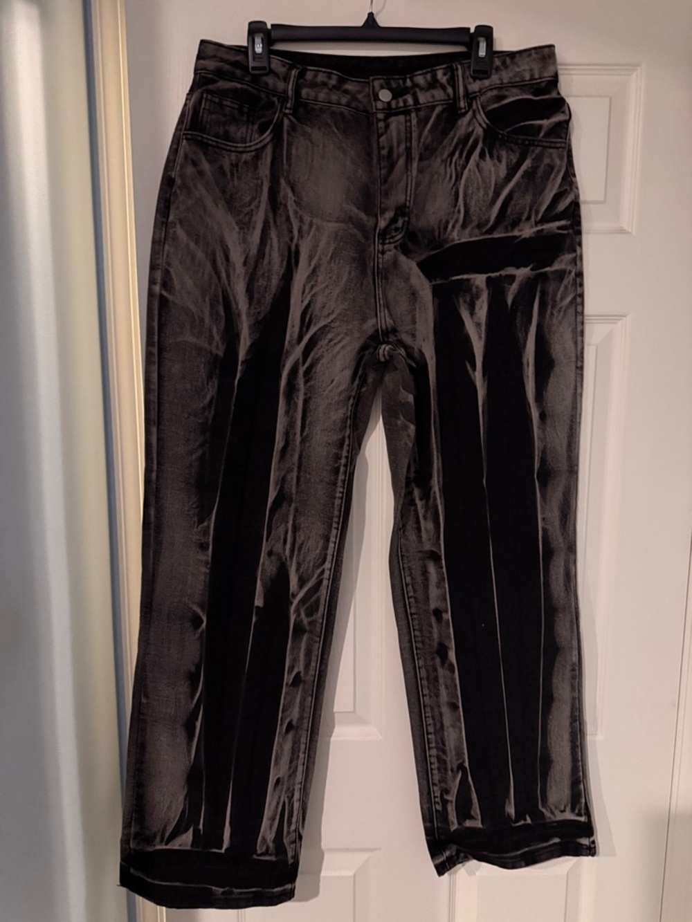 Gothic smoke Black and gray Jeans Look Straight Leg goth rave avant garde ugly